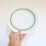 Ensemble de 4 assiette Mouin des Loups motif vert, vintage français, rustique, campagne
