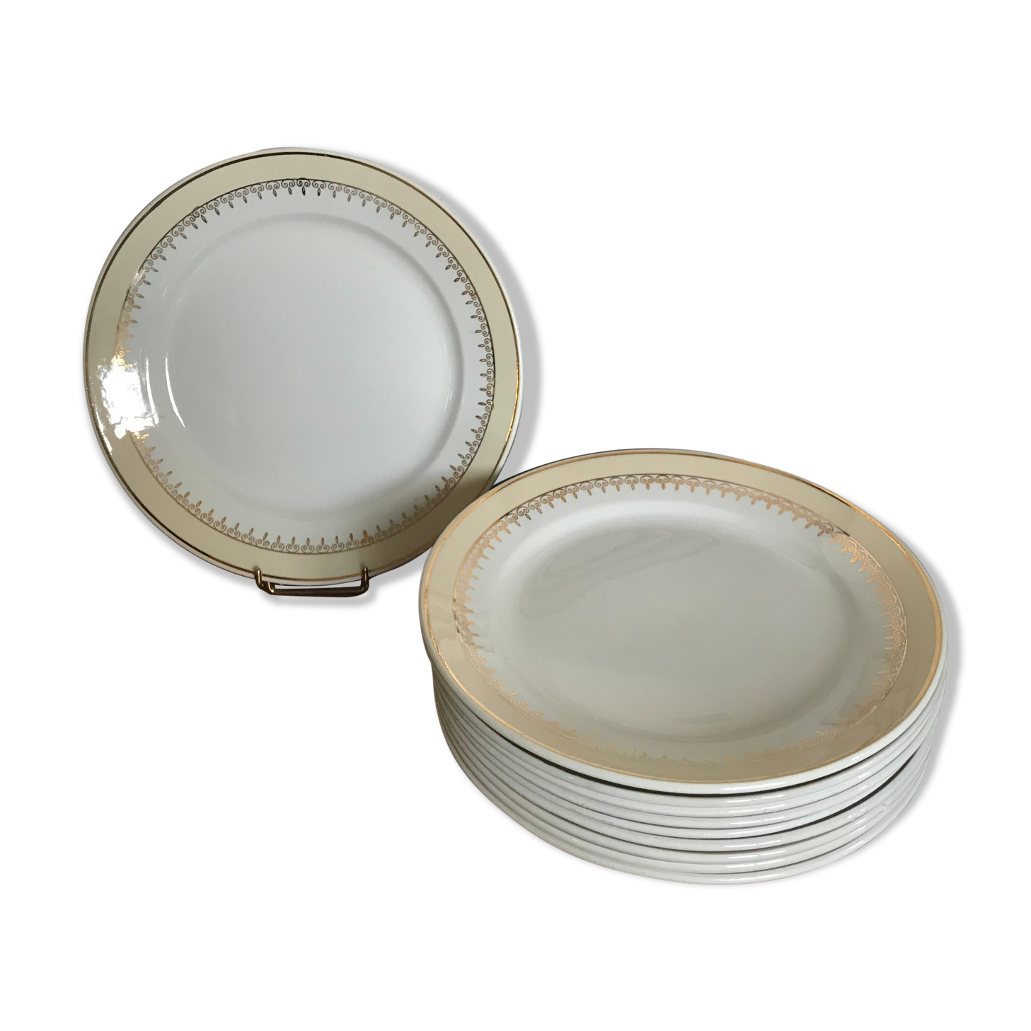 Set of 10 Lunéville dessert plates