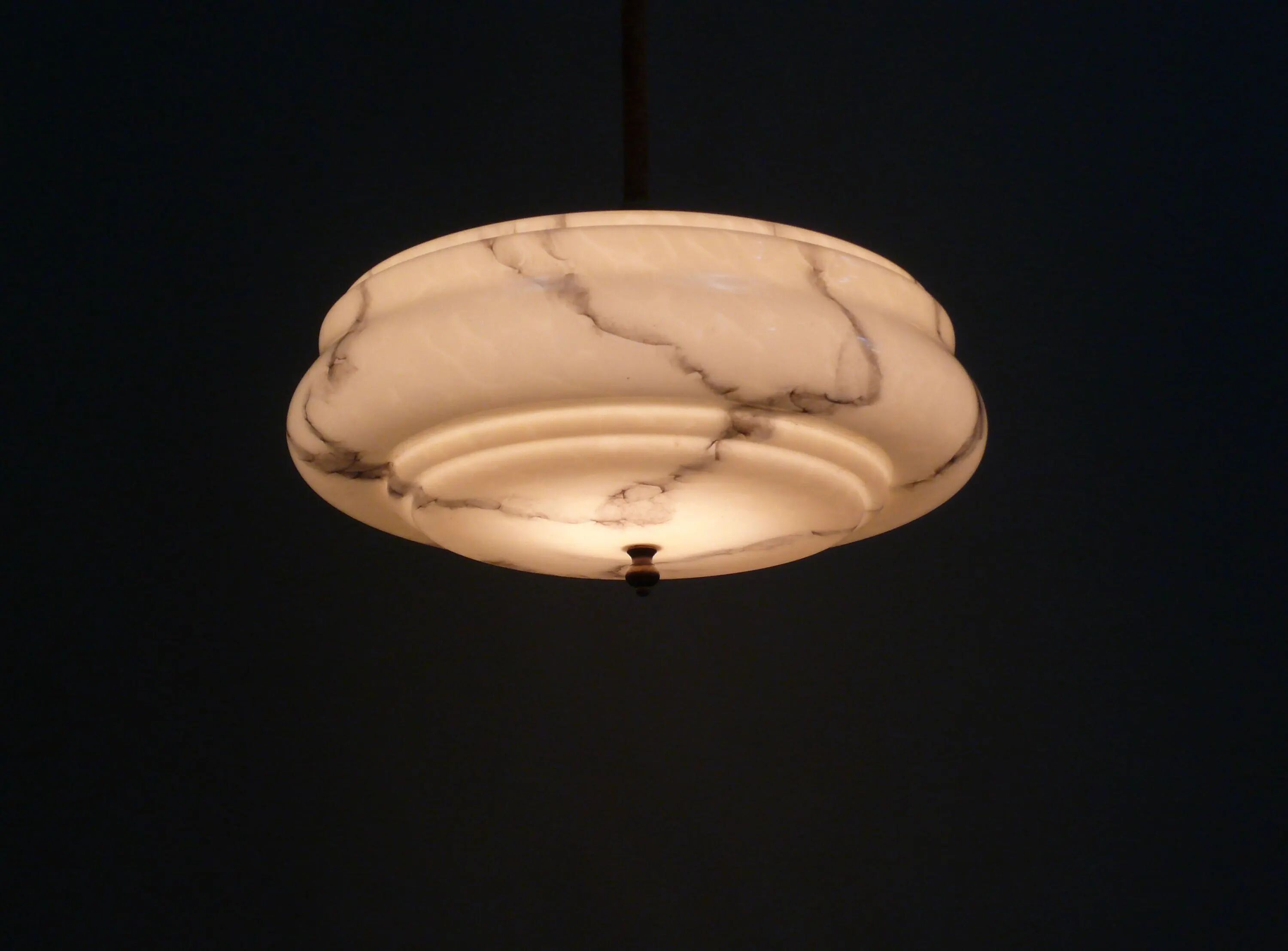 Grand plafonnier Art Déco en beige - années 1930-1940