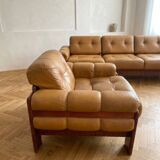Czechoslovak Vintage Leather Living Room Set, Attributed to Dřevotvar, 1970