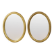 Pair of Oval Gold-Leaf Mirrors, France, 20th Century