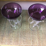 Paire de coupe meduse en verre