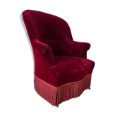 Vintage bordeaux mini armchair / children's chair with fringes