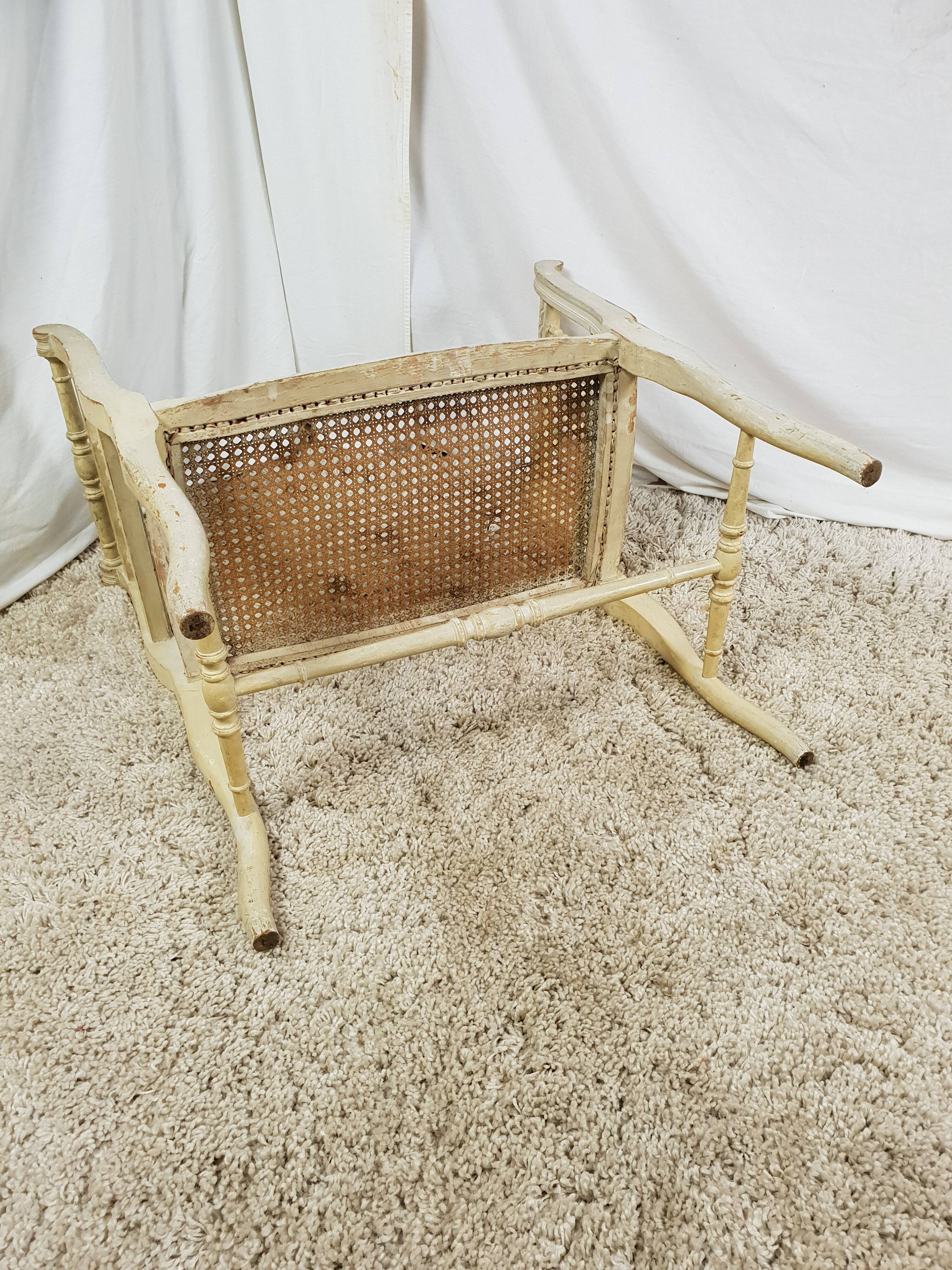 Old caned Louis XV style seat