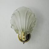 Shell wall lamp, murano glass, italy, 1970