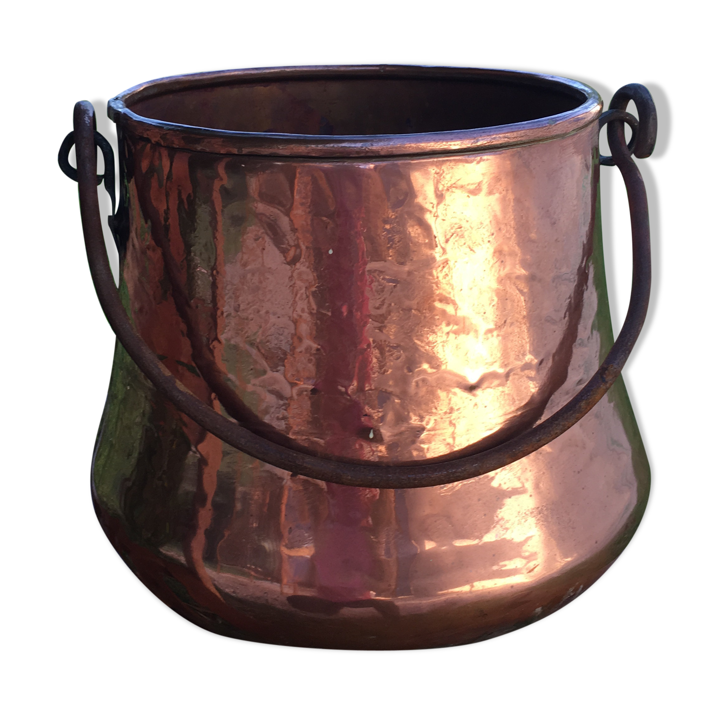 Old copper pot cover
