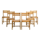 André Sornay, set of six beechwood chairs, France 1960