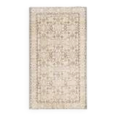 Tapis turc Oushak fait main en laine et coton beige des années 1970 115x202
