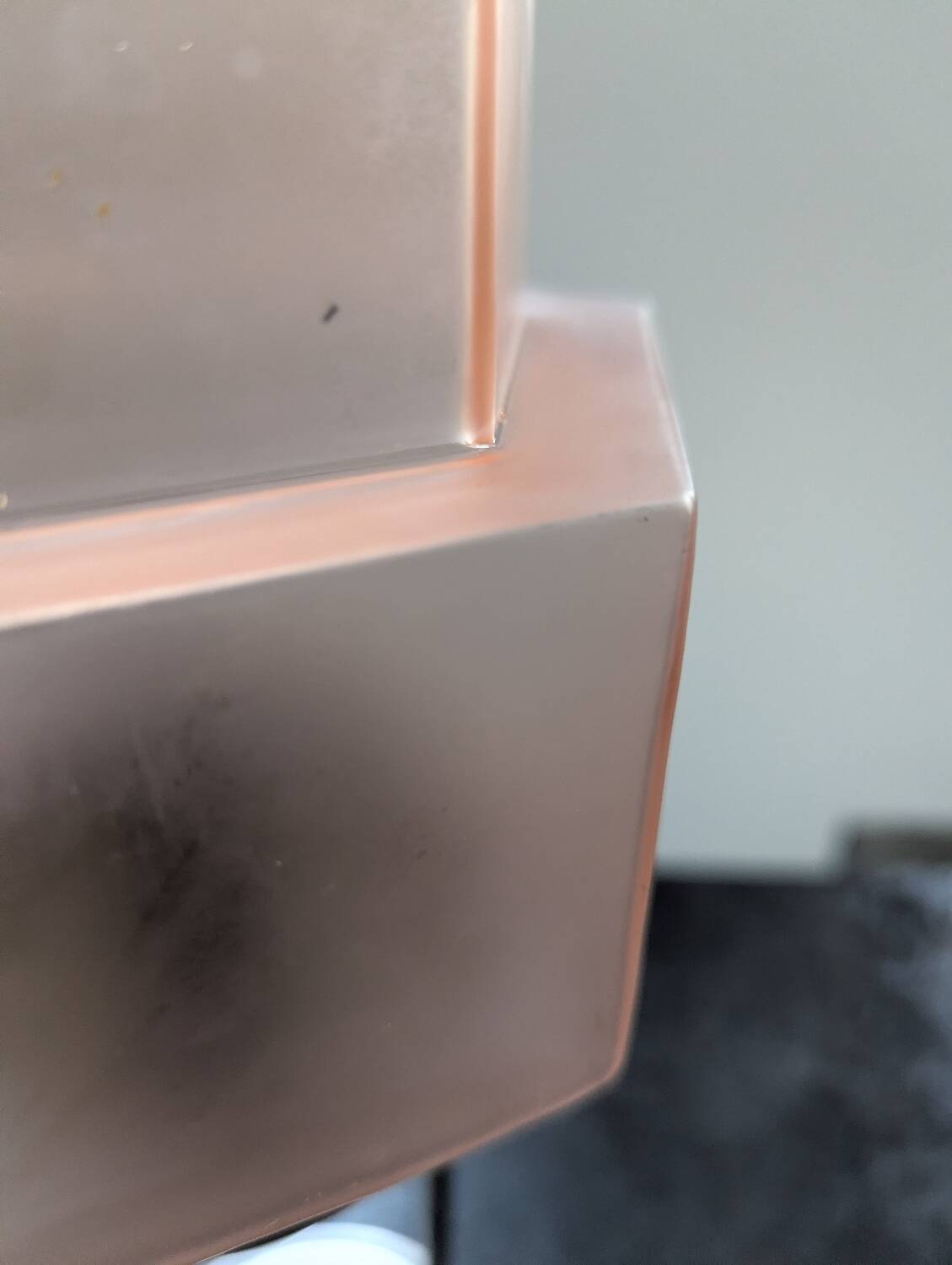 Vintage Skyscraper ceiling light, pink glass table lamp, Bauhaus Art.