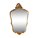 Console with its matching mirror, gold with gold leaf
