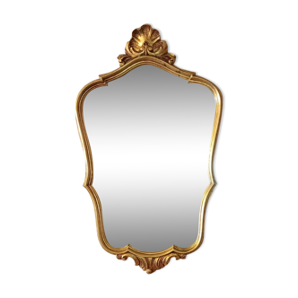 Console avec son miroir assorti, doré à la feuille d'or