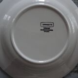 4 Hollow plates faience old Digoin Sarreguemines flowers and countryside blue décor Bernadette