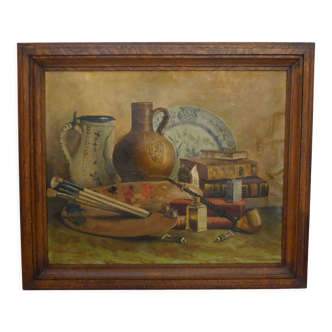 Still life oil painter late nineteenth