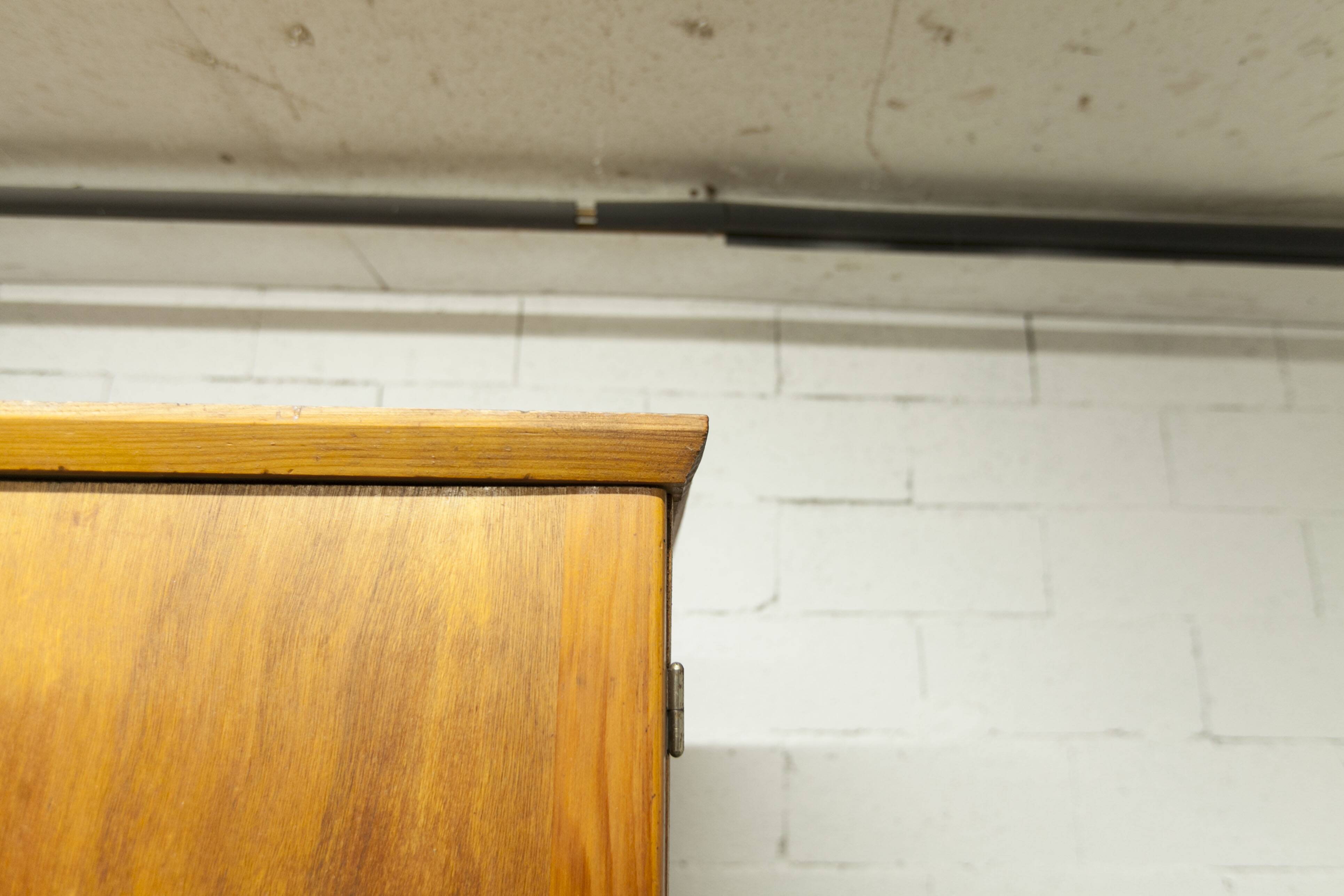 1950s Parisian wardrobe with mirror, 135 x 19 cm