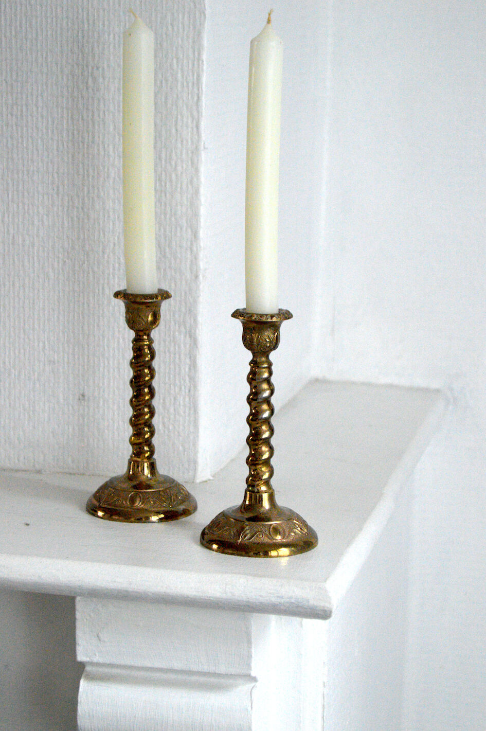 Pair of English candle holders