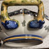 Melonniere in fine polychrome earthenware from Gien with Italian Renaissance decor