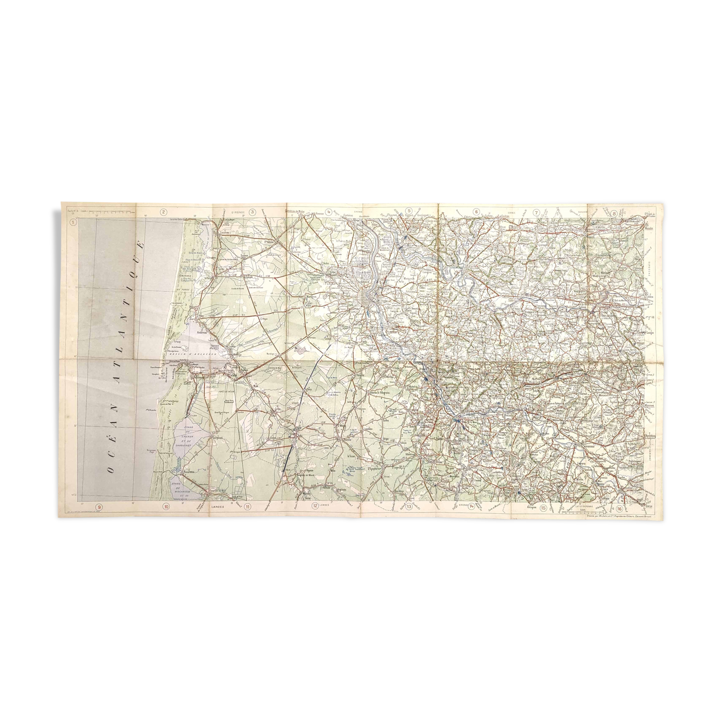 Michelin map Bassin d'Arcachon Bordeaux 1920