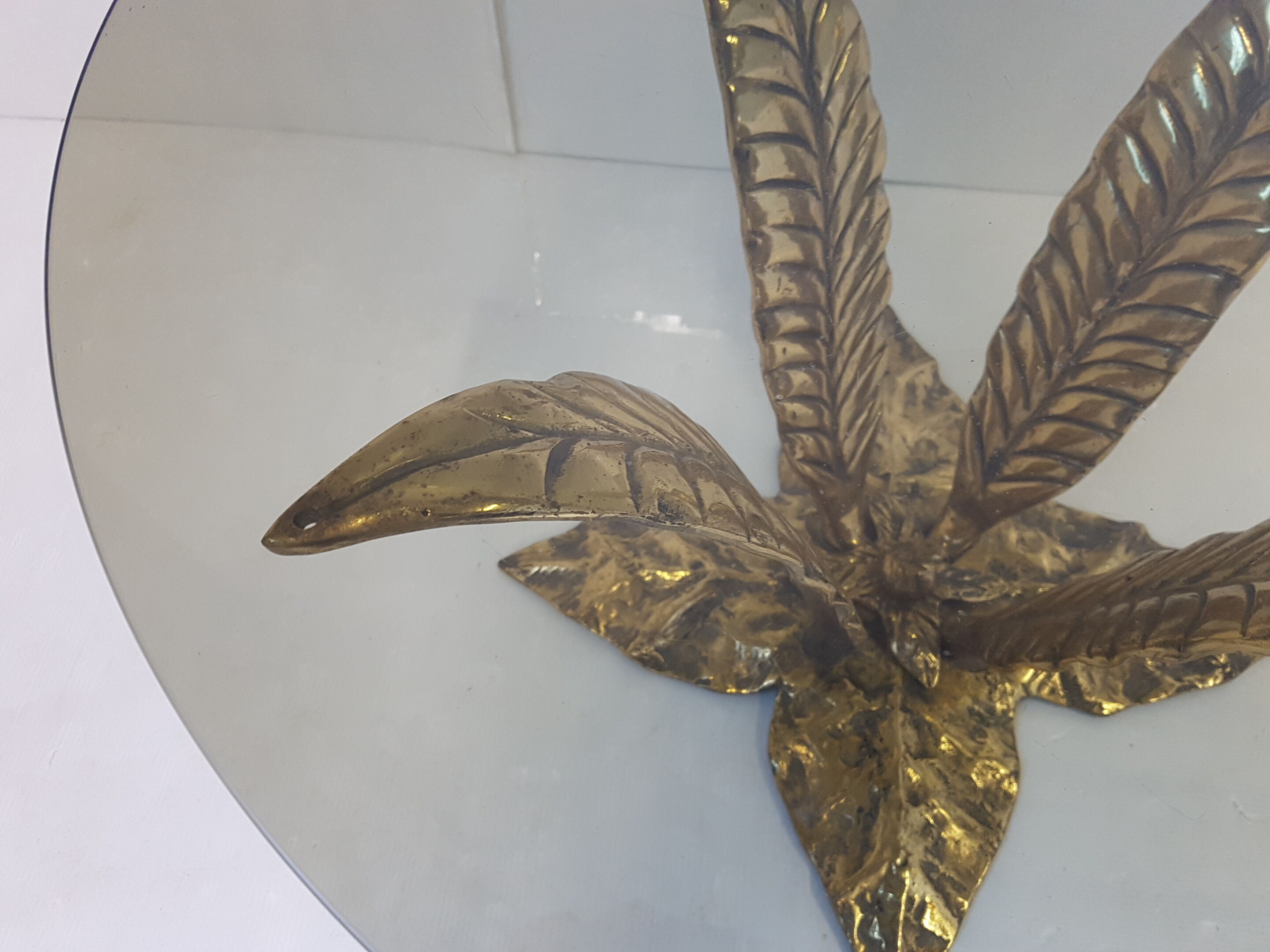 Bronze coffee table golden 1970