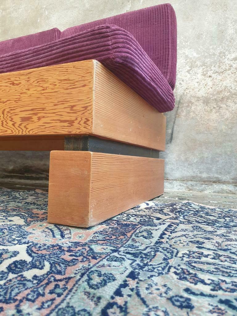 Old sofa design retro purple couch 60s