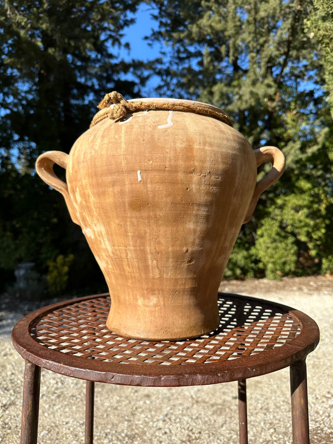 Ancient terracotta pottery jar from the 19th century