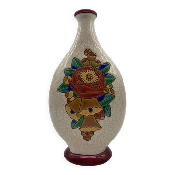 Vase art deco en émaux de longwy