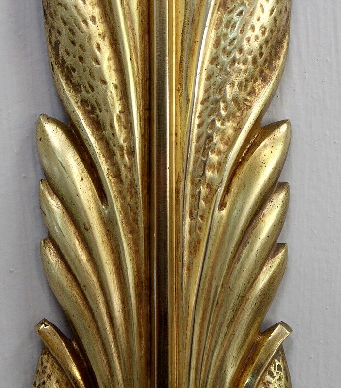 Pair of golden bronze appliques - 1950