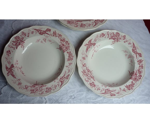 6 hollow plates English earthenware Cauldon England from the great depot E. Bourgeois