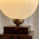 Art Deco lamp made of wood and opaline.