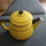 Yellow black teapot, art deco style, vintage