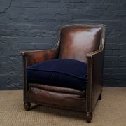 French leather club chair normandy model c1910-1930
