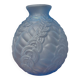 Vases art déco en persglas bleu givré avec décor floral