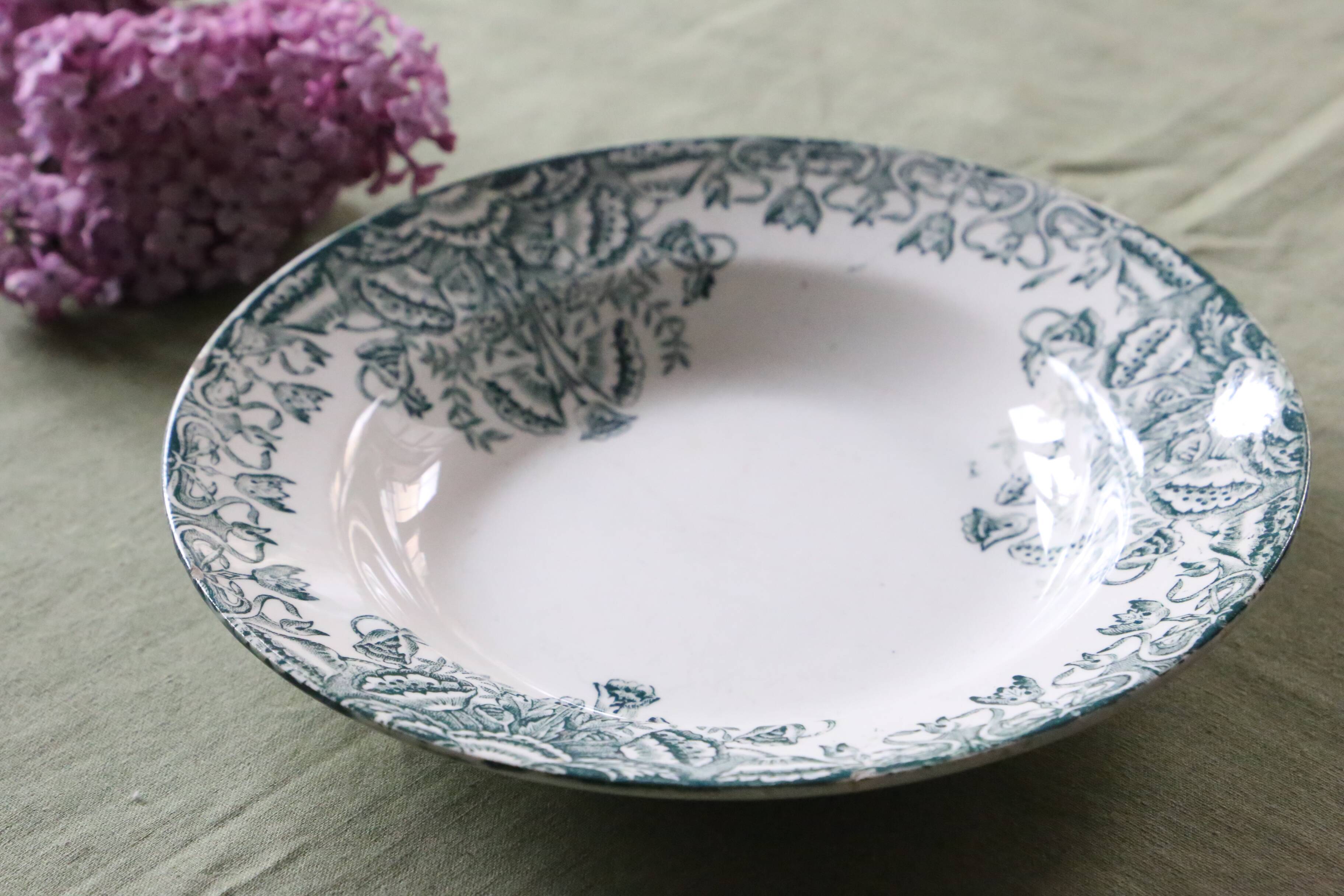 Lebacqz & M. Bouchard ironstone deep plate FLORAL model