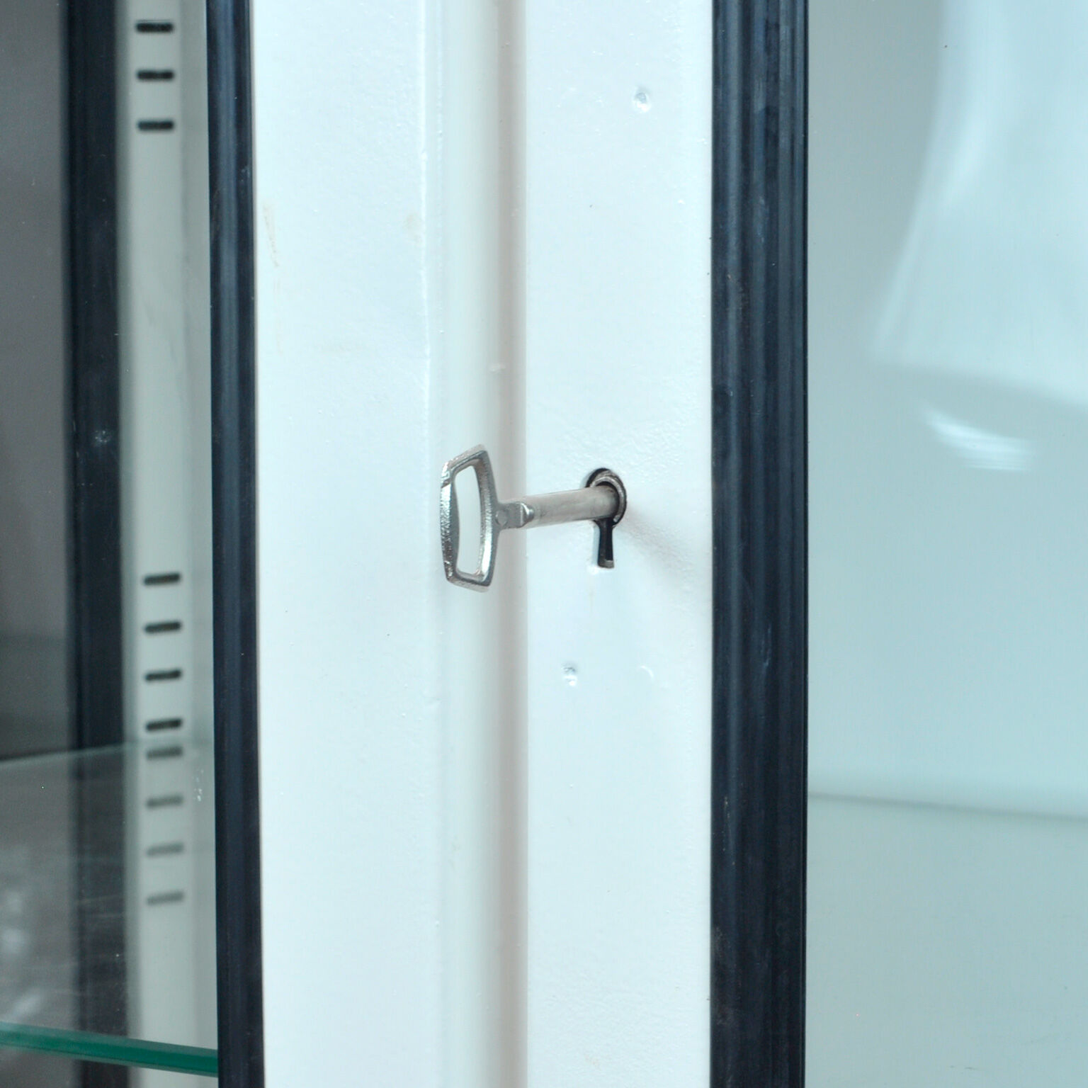 Glass and iron medical cabinet, 1970