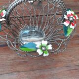 Art deco basket in silver metal