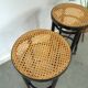Set jaren 50 houten barkrukken met webbing uit Frankrijk vintage