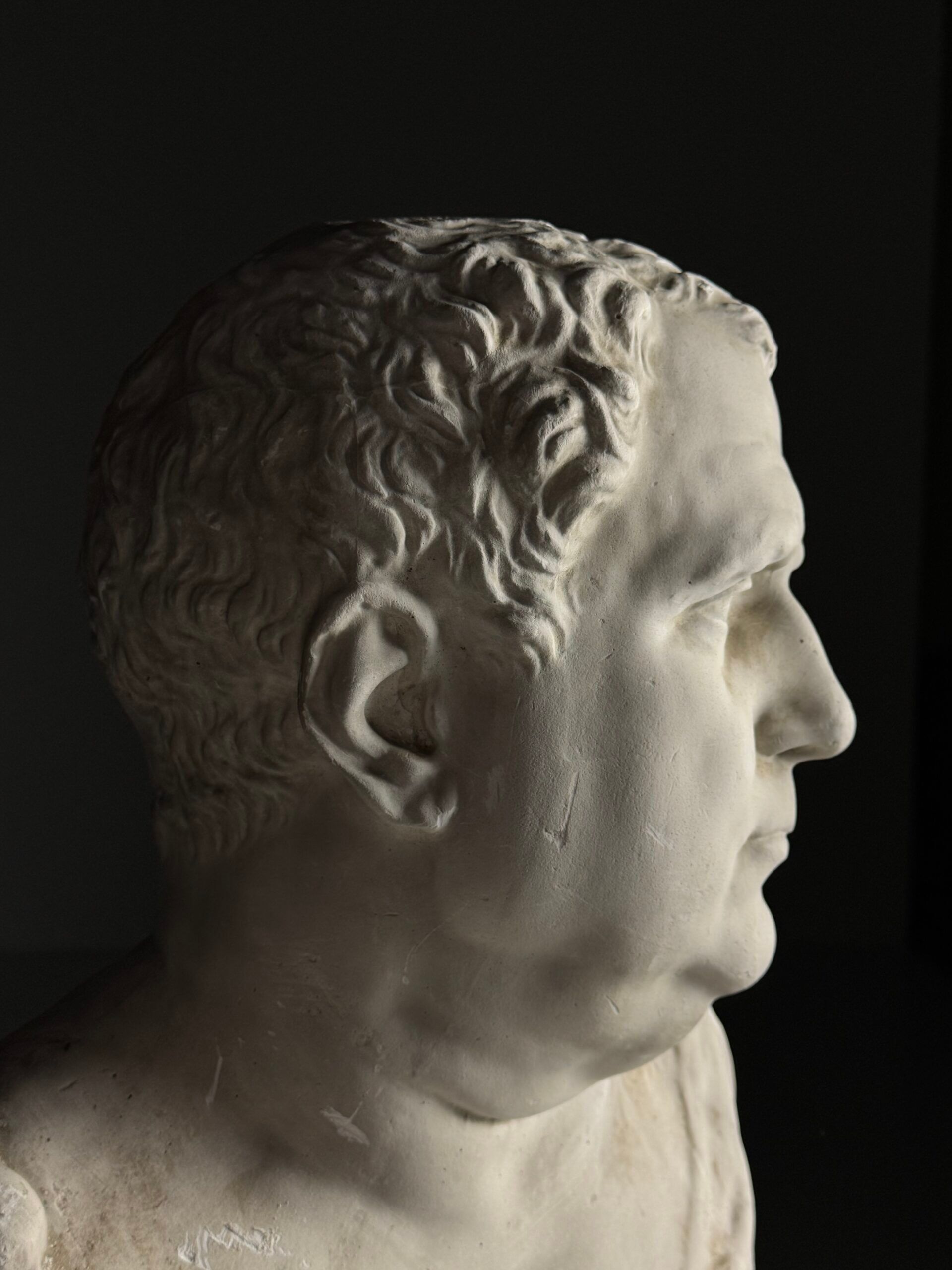 Buste de Vitellius en plâtre romain, 20e siècle.