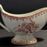 Saucière faience pink decoration brand V in hollow XIXth