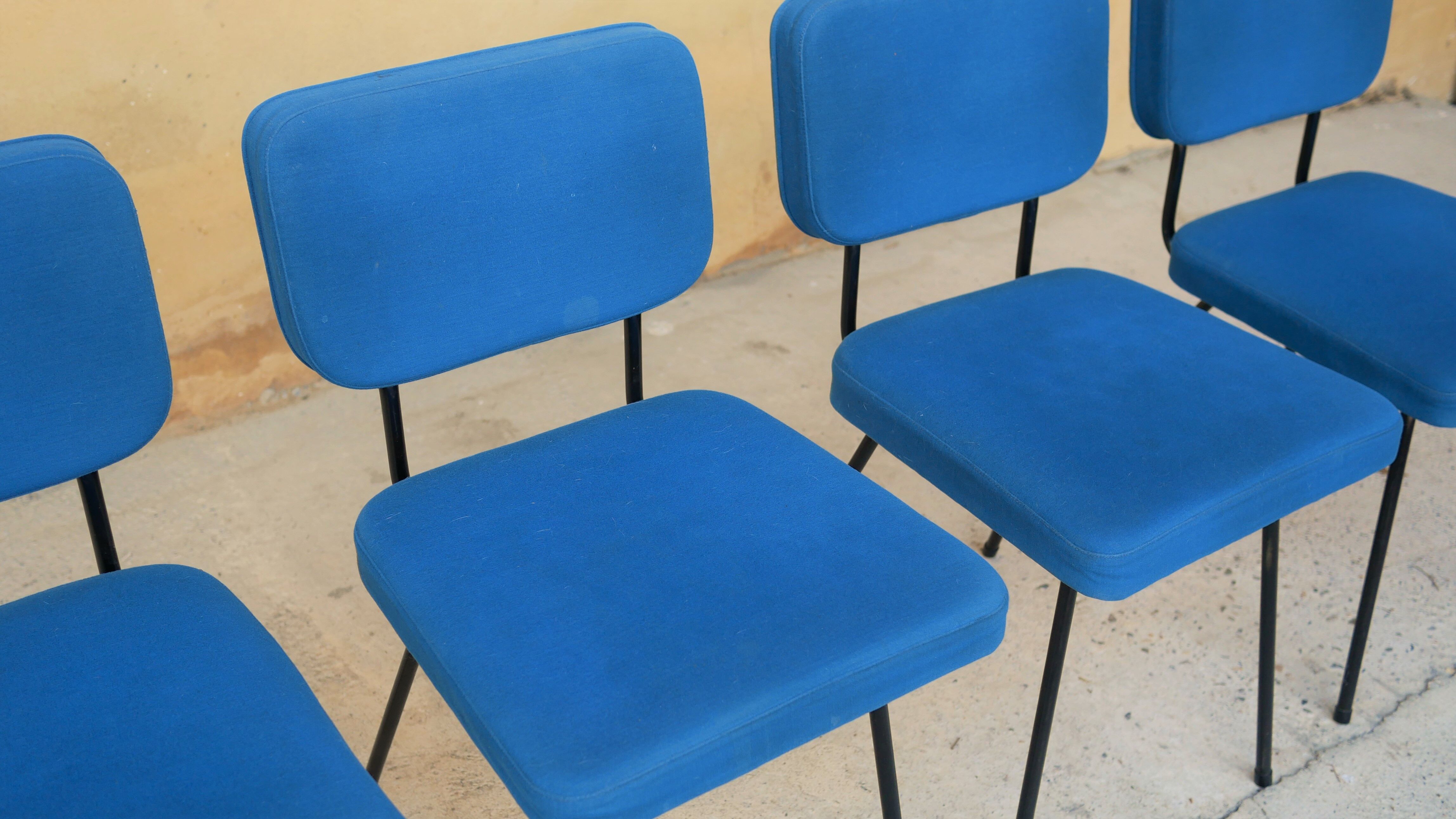 Series of 4 vintage chairs by André Simard for Airborne editions