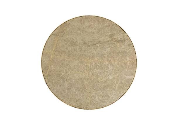 Golden metal side table with a grey marble top, 20th century.