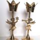 Paire de bougeoirs laiton angelots