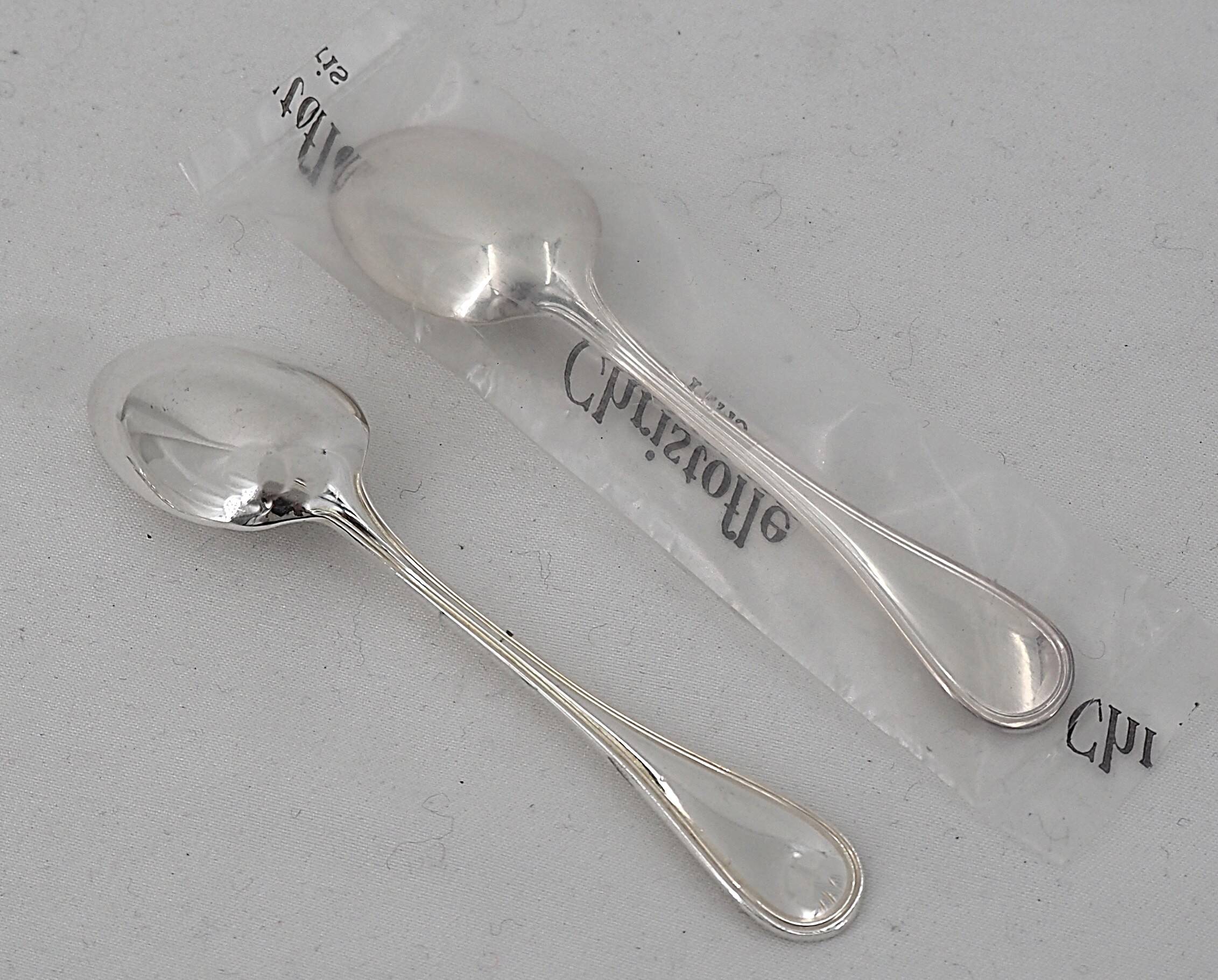 Christofle Albi, 12 cuillères à moka, café, 10 cm, métal argenté, excellent