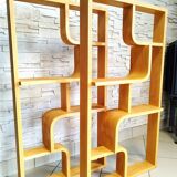 Bent plywood wall, bookcase, flowerbed, Volak by Holesov, 1960s Czechoslovakia