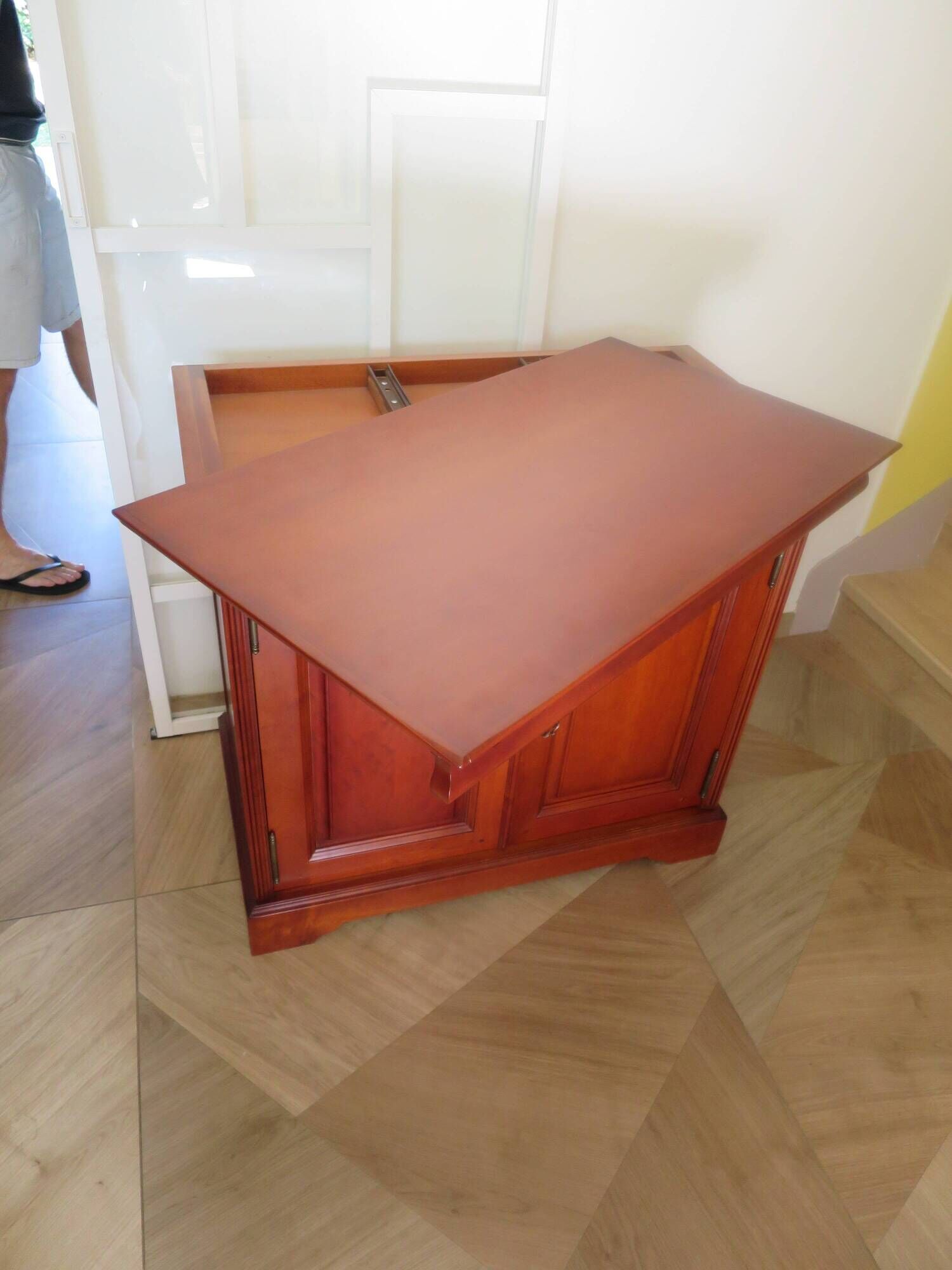 Occasional furniture - TV unit - Rotating tray - Louis Philippe - Solid wood