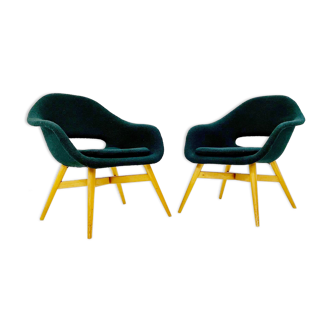 Pair of Green Mid Century Armchairs