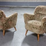 Pair of armchairs flower 50s