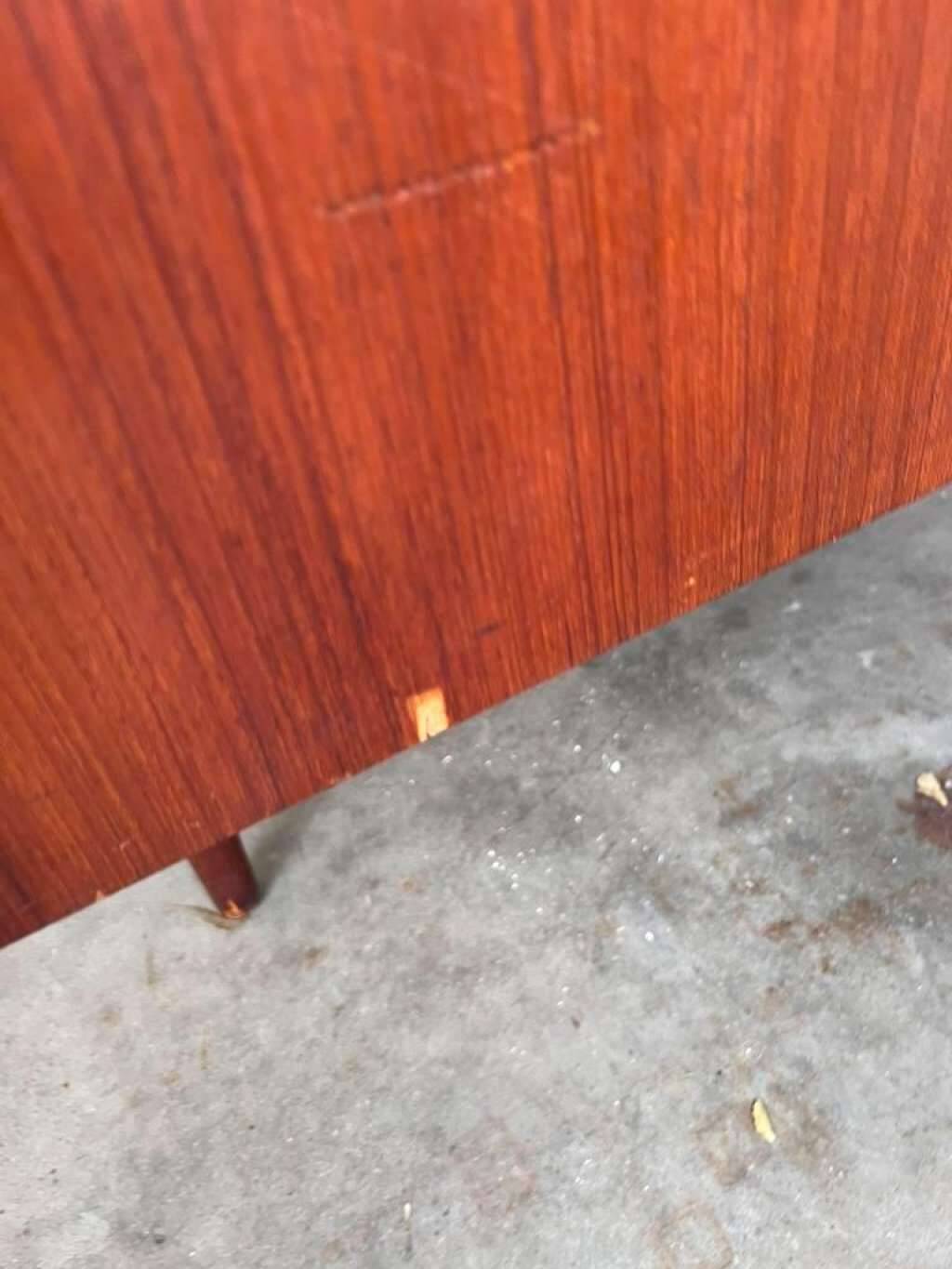 Vintage teak desk: double sided