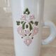 Large white jug with a pink pattern