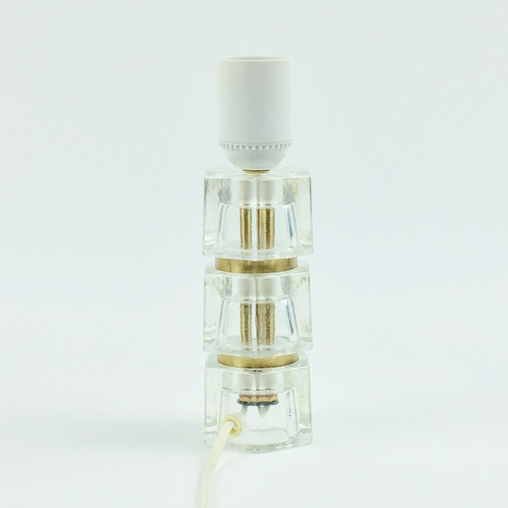 Scandinavian Mid Century Glass Bedside Table Lamp by C. Fagerlund, 1960s