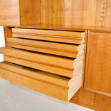 Modular wall system with panels Cado Poul Cadovius teak years 1959