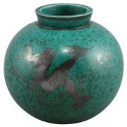 Wilhelm kage vase in ceramic "argenta" gustavsberg sweden 1940s marked